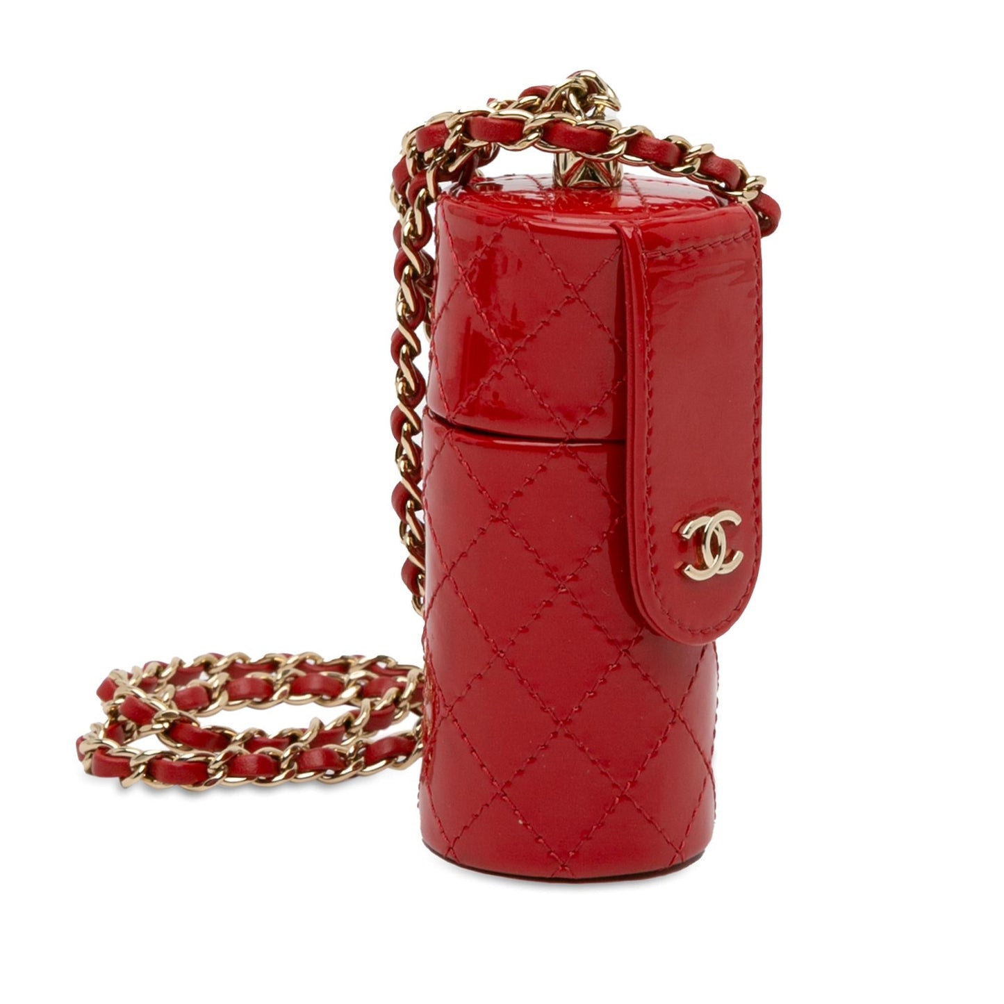 Chanel CC Quilted Patent Lipstick Case (SHG-3hfbHz) Handbag