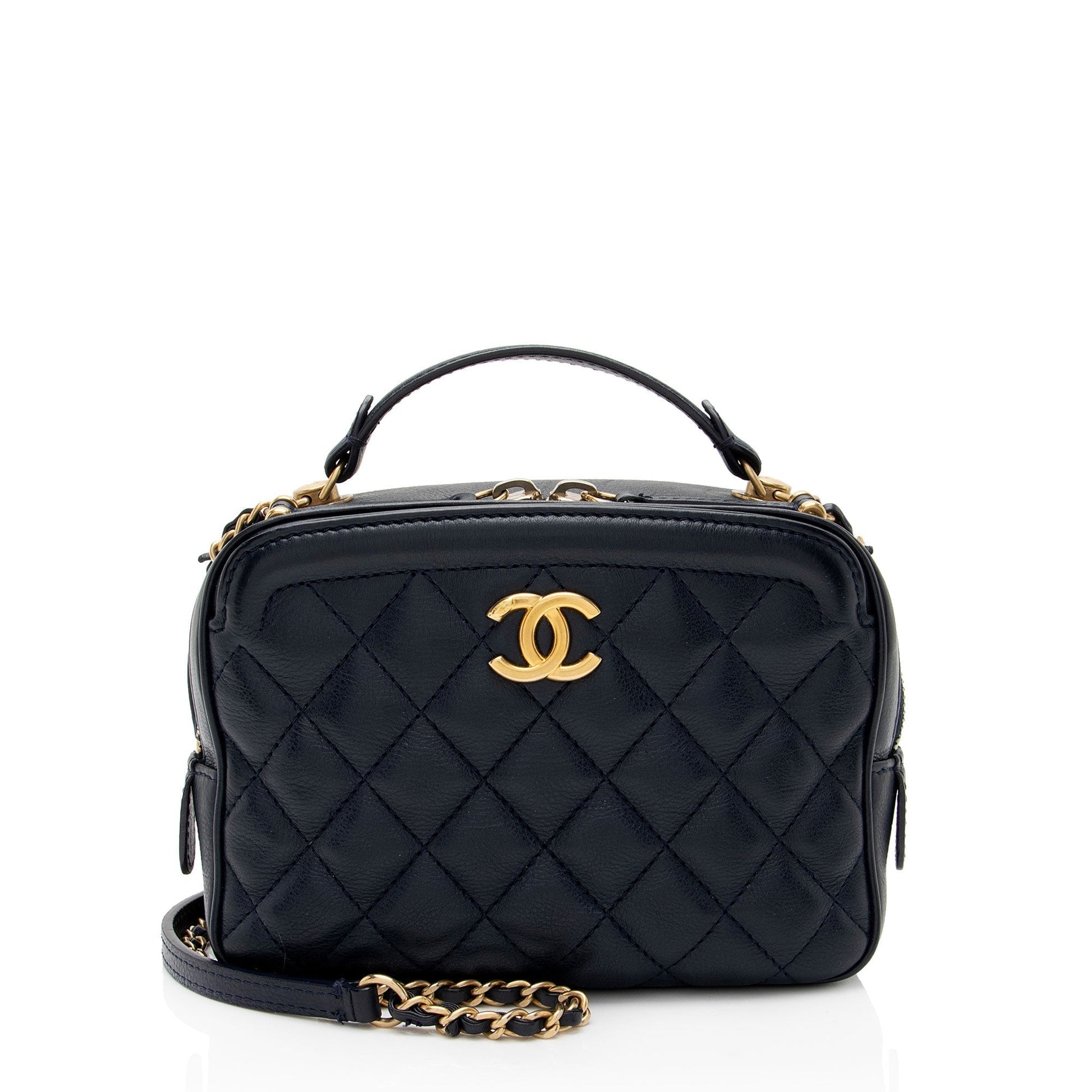 Chanel Calfskin CC Small Vanity Case (SHF-7b563I) Crossbody