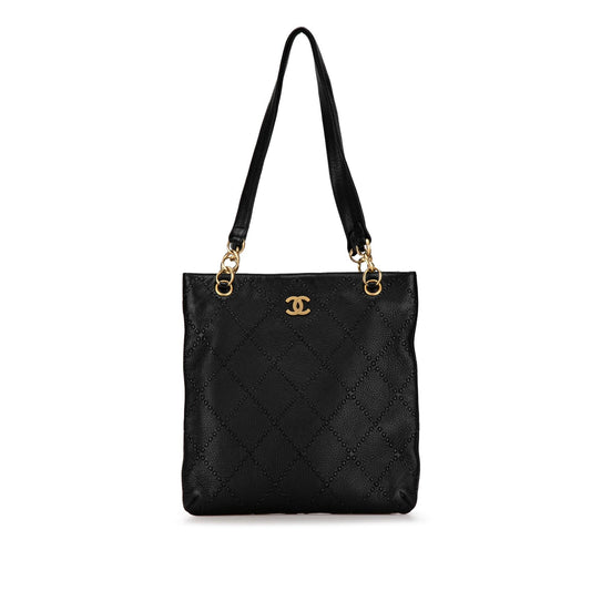 Chanel Calfskin CC Wild Sitch Chain Tote SHG 3bUSXo