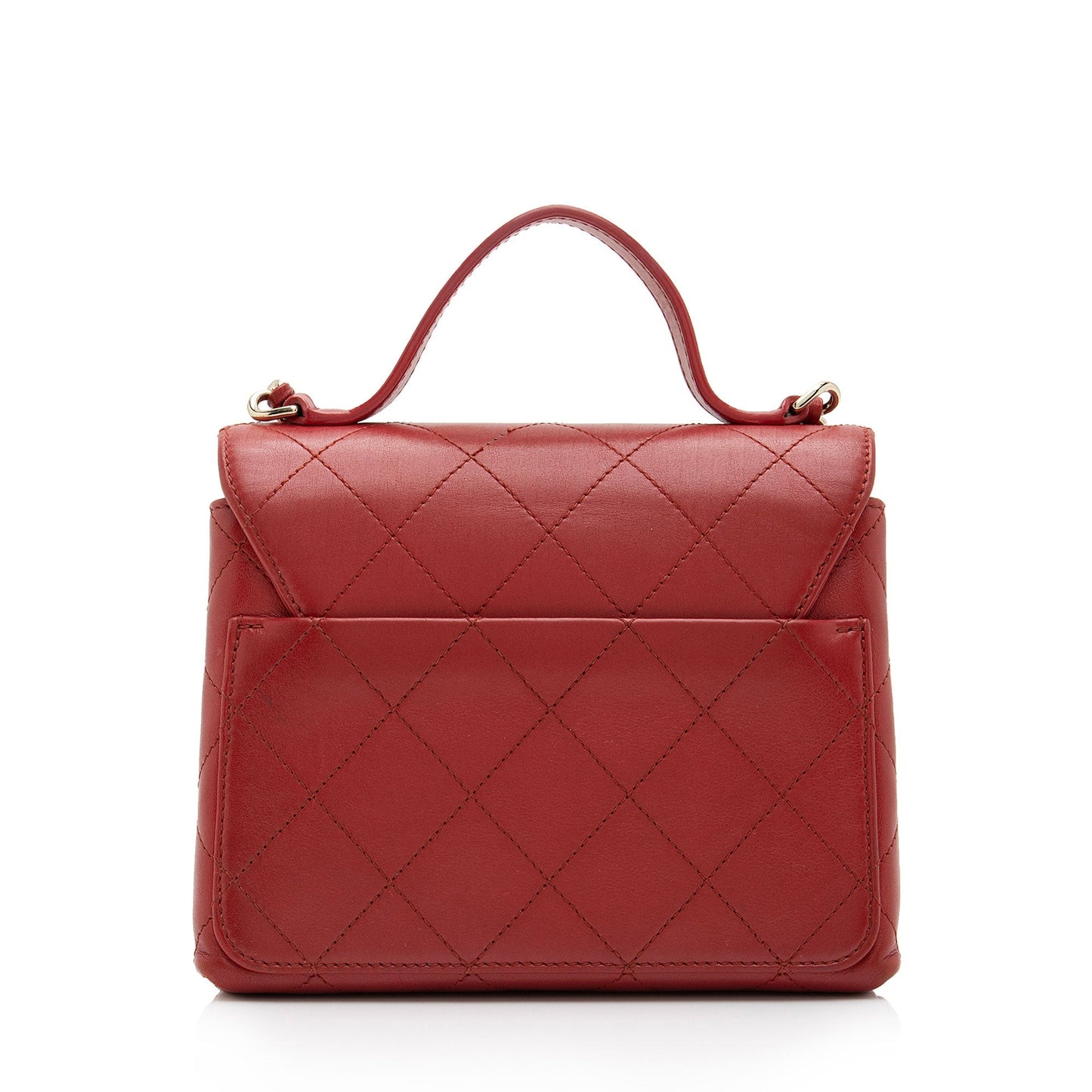 Chanel Calfskin Double Pocket Small Top Handle Bag SHF 2K0IF5
