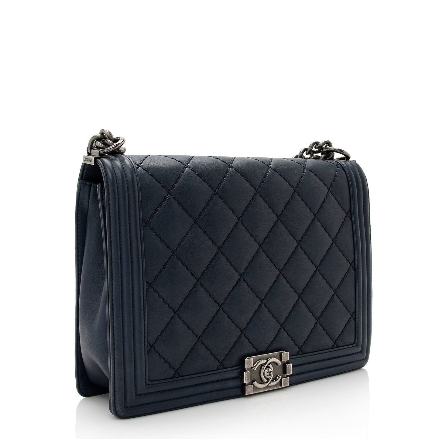 Chanel Calfskin Double Stitch Large Boy Bag SHF 22183