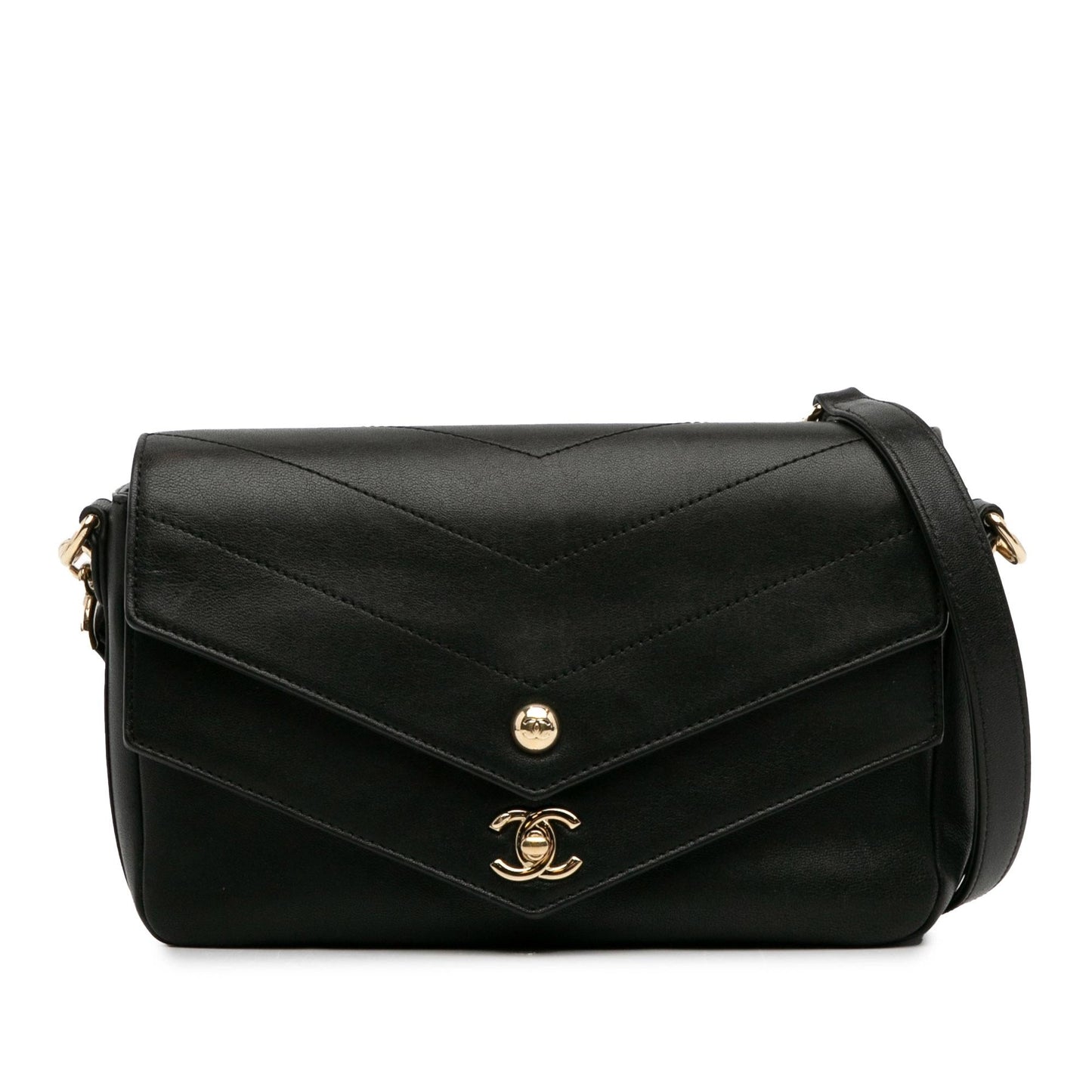 Chanel Calfskin Elaphe Double Chevron Flap (SHG-L3u8Dw) Shoulder Bag