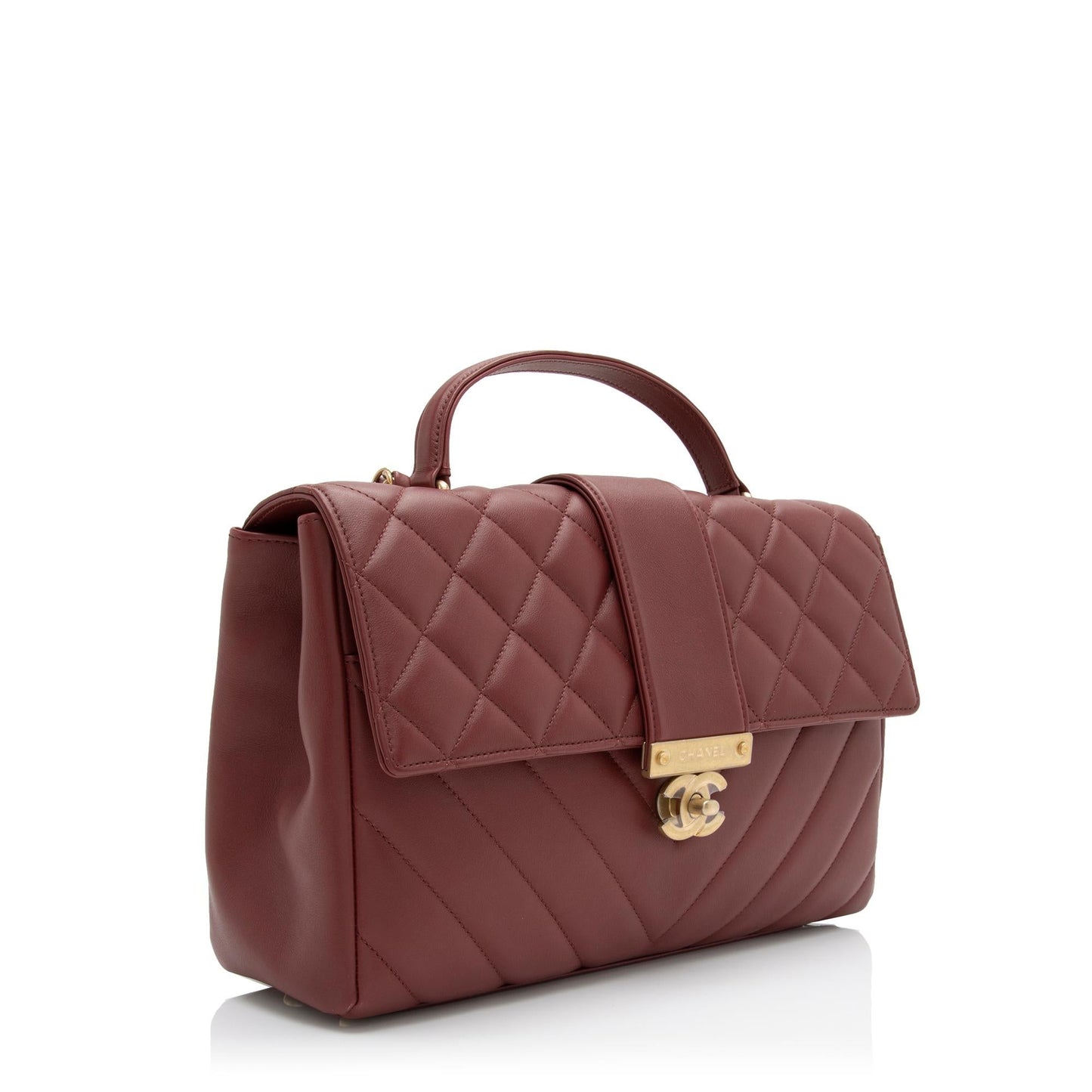 Chanel Calfskin Golden Class CC Top Handle Flap Bag SHF 45Y3VR