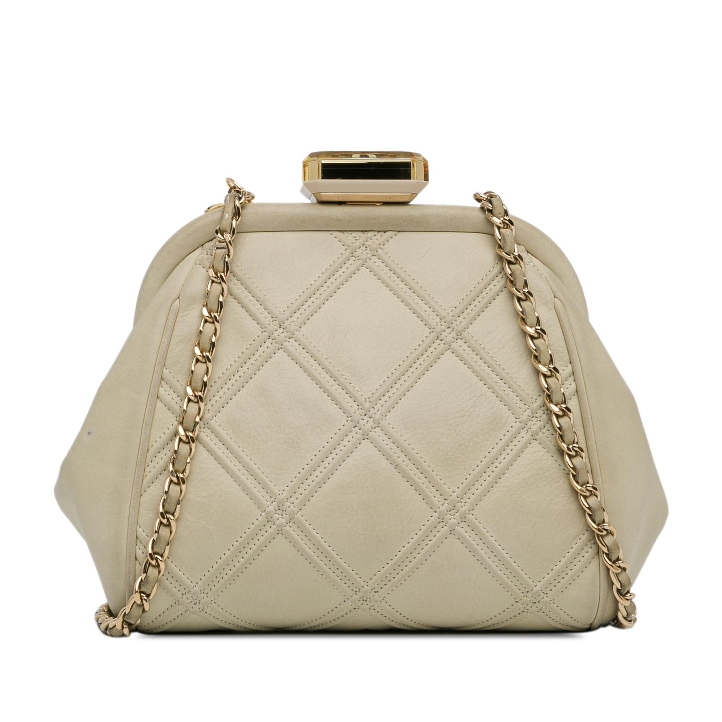 Chanel Calfskin Kiss Lock Frame Bag SHG z1lges