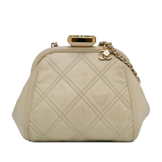 Chanel Calfskin Kiss Lock Frame Bag SHG z1lges