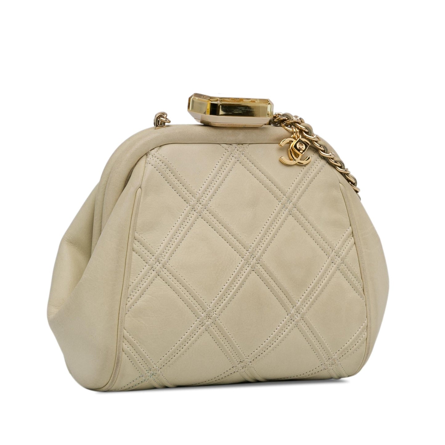 Chanel Calfskin Kiss Lock Frame Bag SHG z1lges