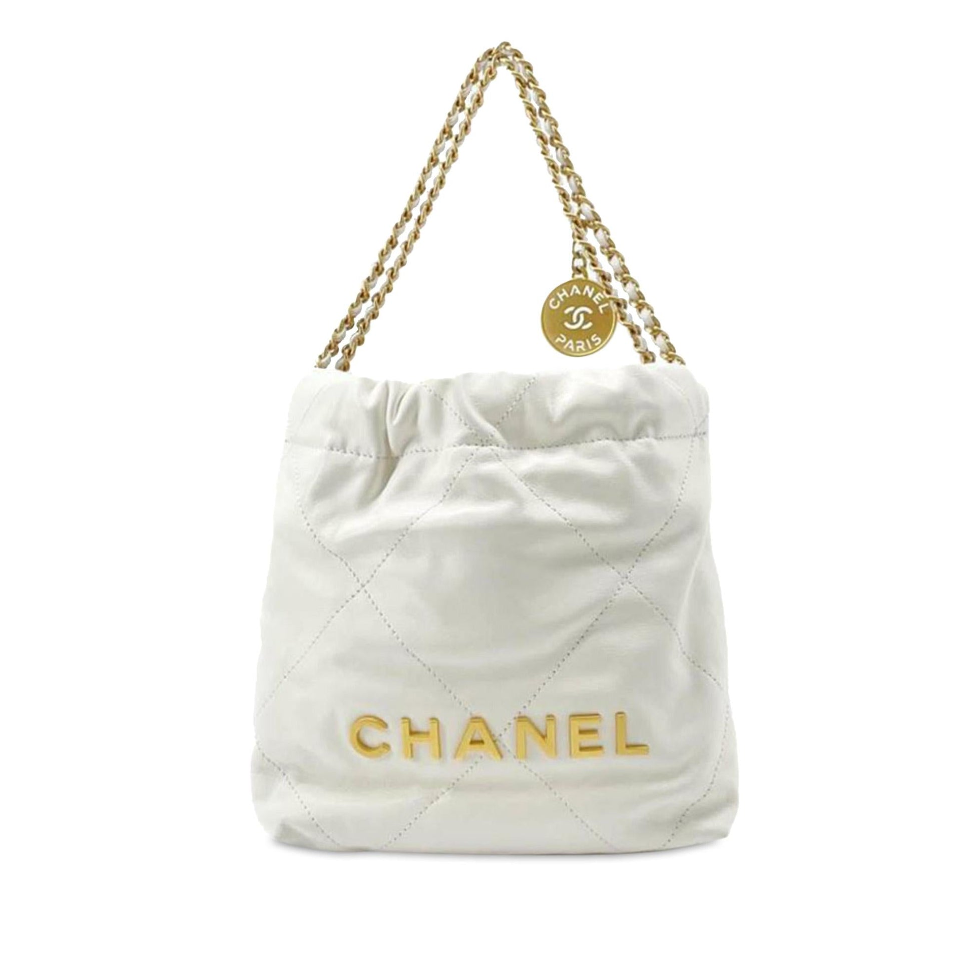Chanel Calfskin Mini 22 Satchel (SHG-TpGbCT) Handbag