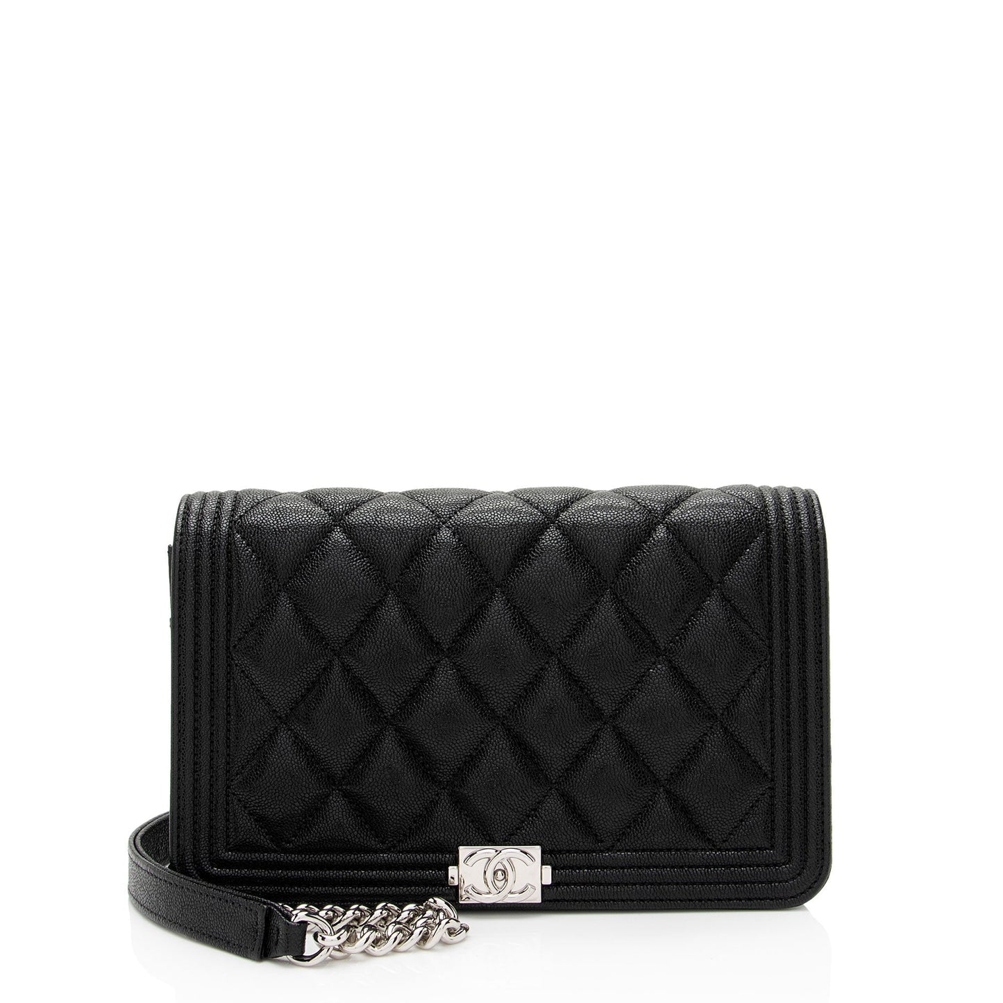 Chanel Caviar Leather Boy Wallet on Chain (SHF-Rw1D6r) Crossbody