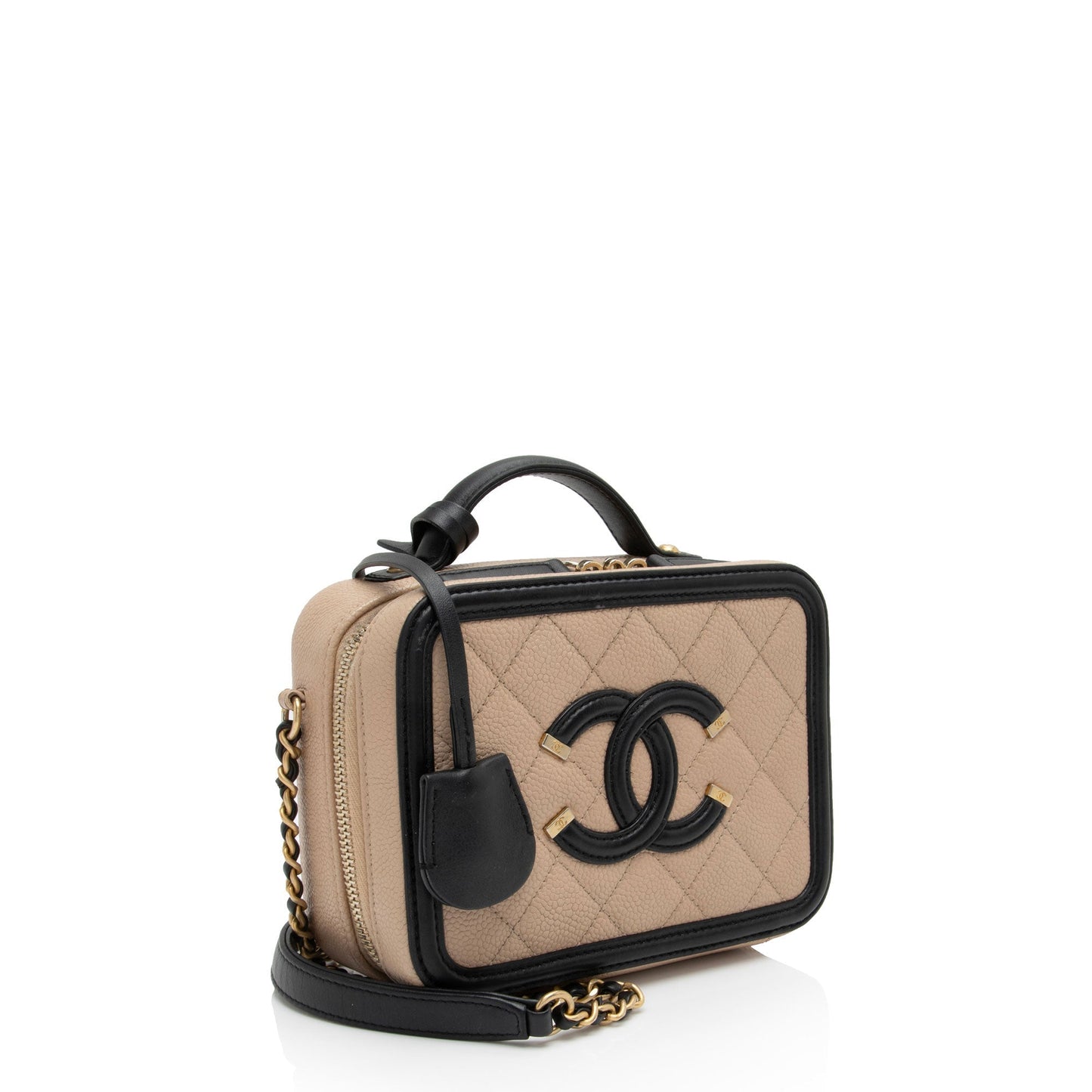 Chanel Caviar Leather CC Filigree Small Vanity Case (SHF-EhFdu3) Crossbody