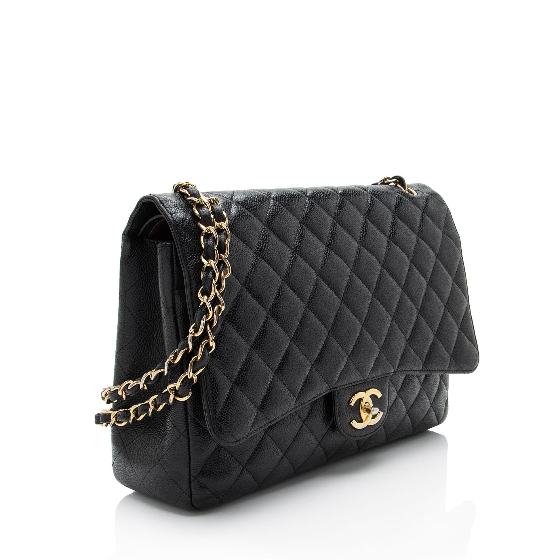 Chanel Caviar Leather Classic Maxi Double Flap Bag