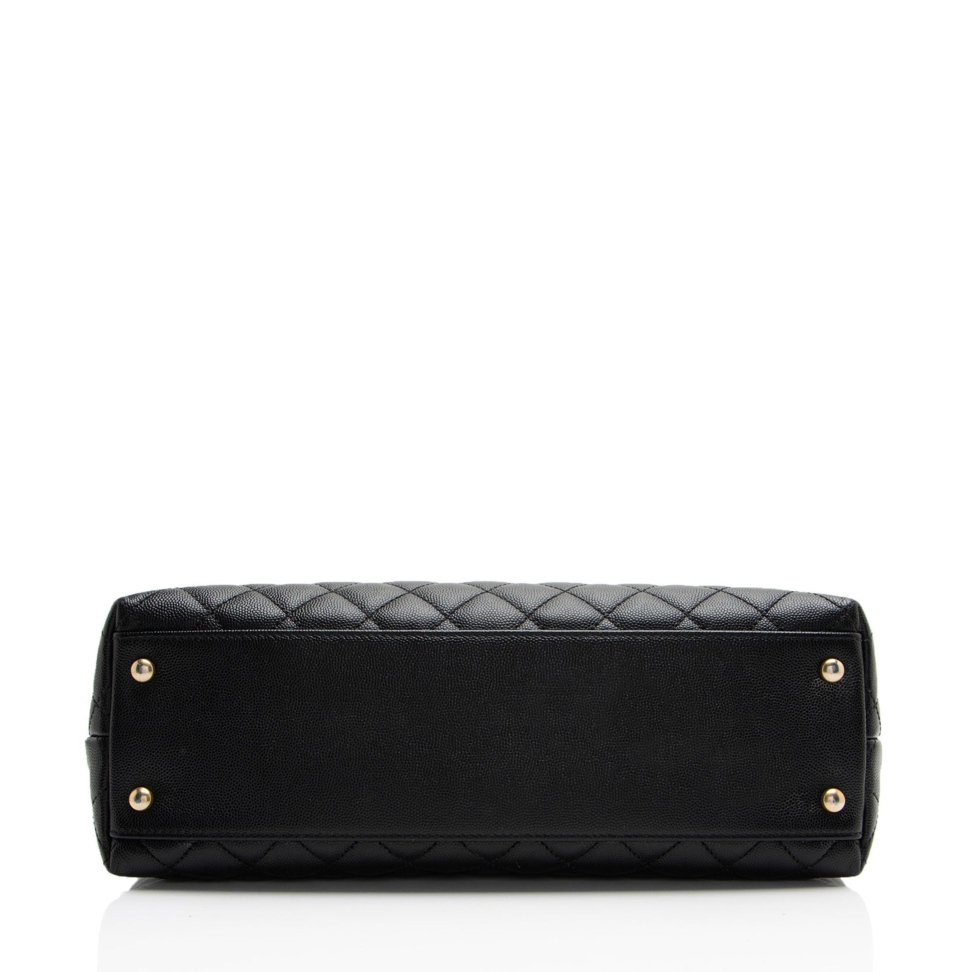 Chanel Caviar Leather Coco Top Handle Medium Flap Bag