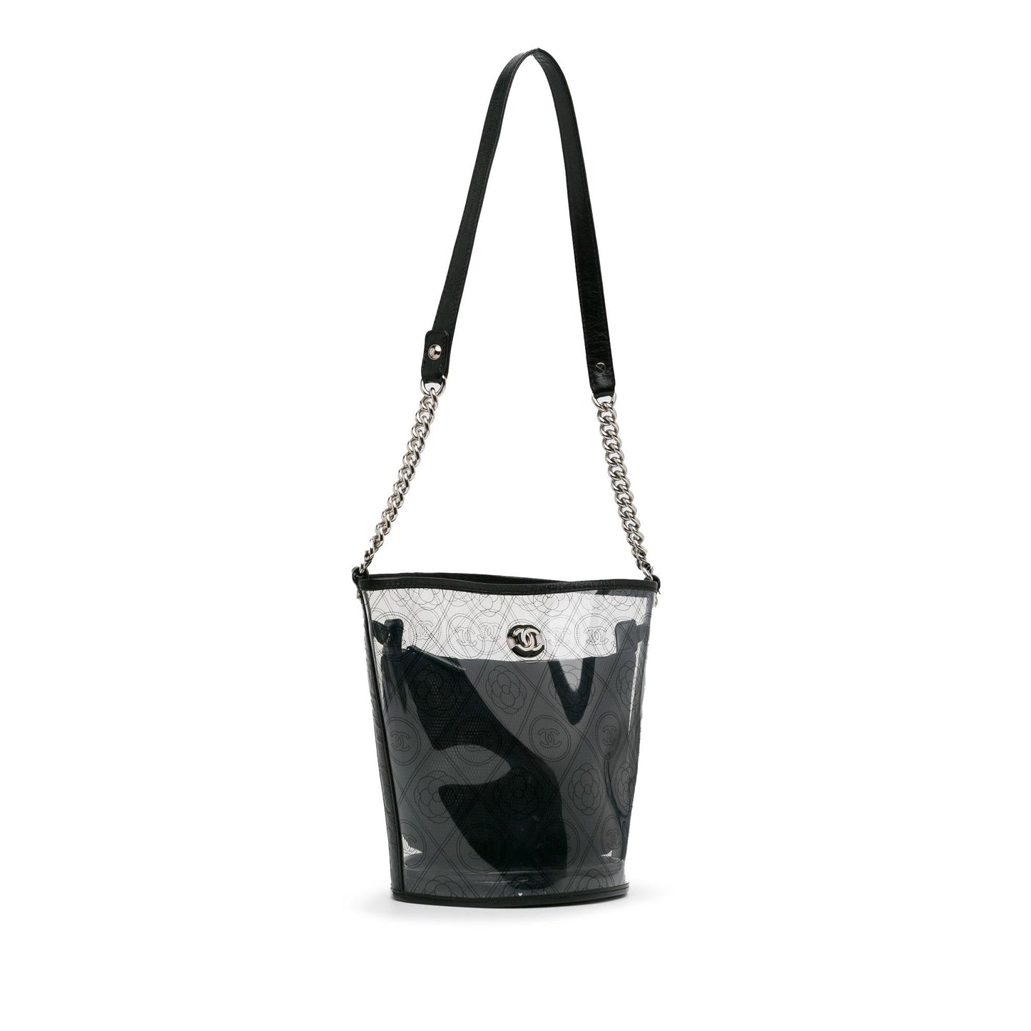 Chanel Crumpled Calfskin PVC Camellia Bucket (SHG-ZnYJAw) Shoulder Bag