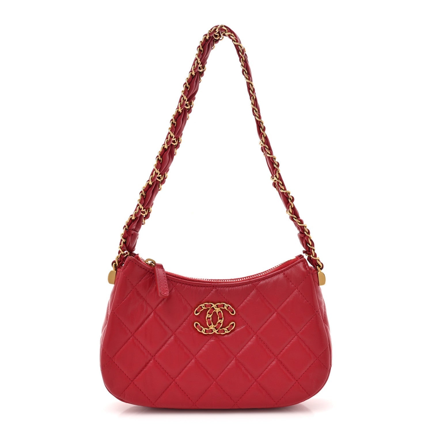 CHANEL CRUMPLED QUILTED CALFSKIN SMALL CHANEL 19 HOBO Shoulder Bag