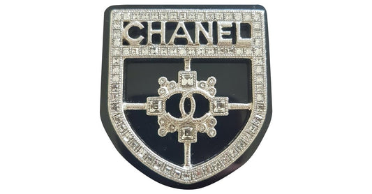 CHANEL CC Crystal Crest Shield Armor Brooch Handbag