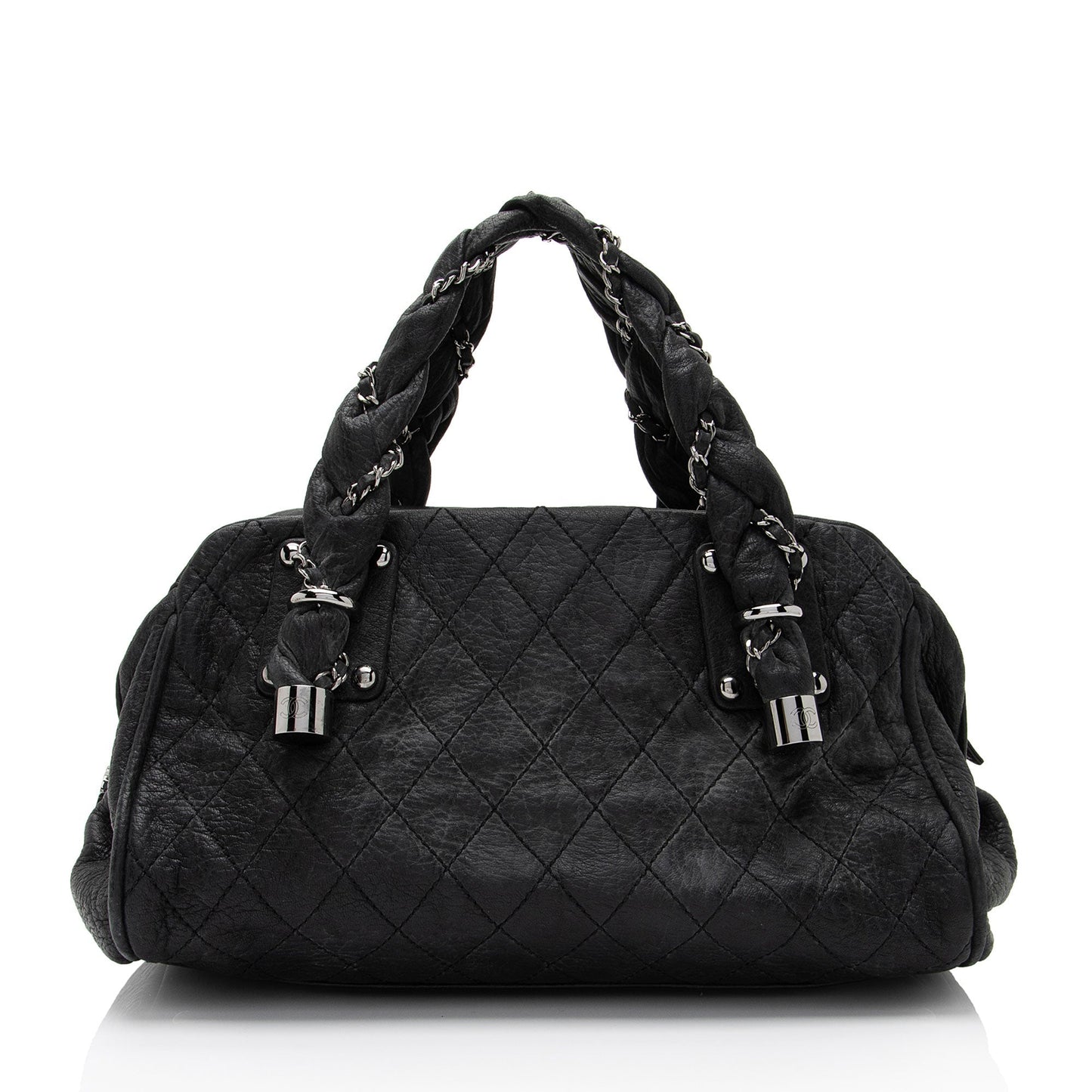 Chanel Distressed Lambskin Lady Braid Bowler Satchel (SHF-4rWbPz) Handbag