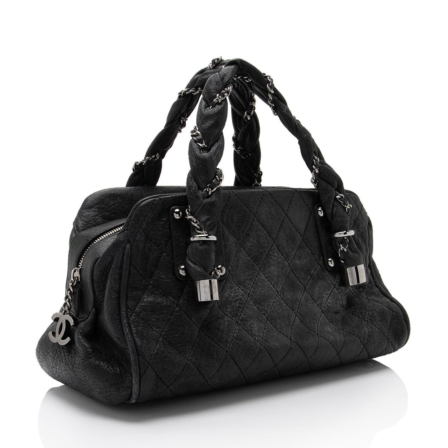 Chanel Distressed Lambskin Lady Braid Bowler Satchel (SHF-4rWbPz) Handbag