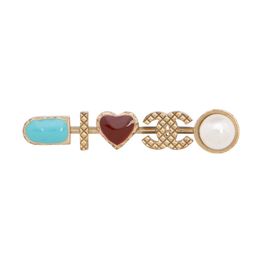 Chanel Enamel Pearl CC Brooch (SHF-JrKkba) Handbag