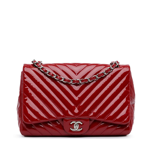 Chanel Jumbo Chevron Patent Single Flap (SHG-q2Z09k) Shoulder Bag