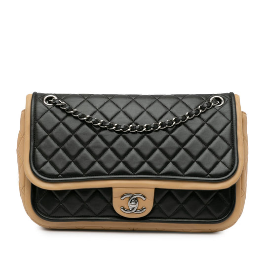 Chanel Jumbo Classic Bicolor Lambskin Twist Flap (SHG-8KW5ON) Shoulder Bag