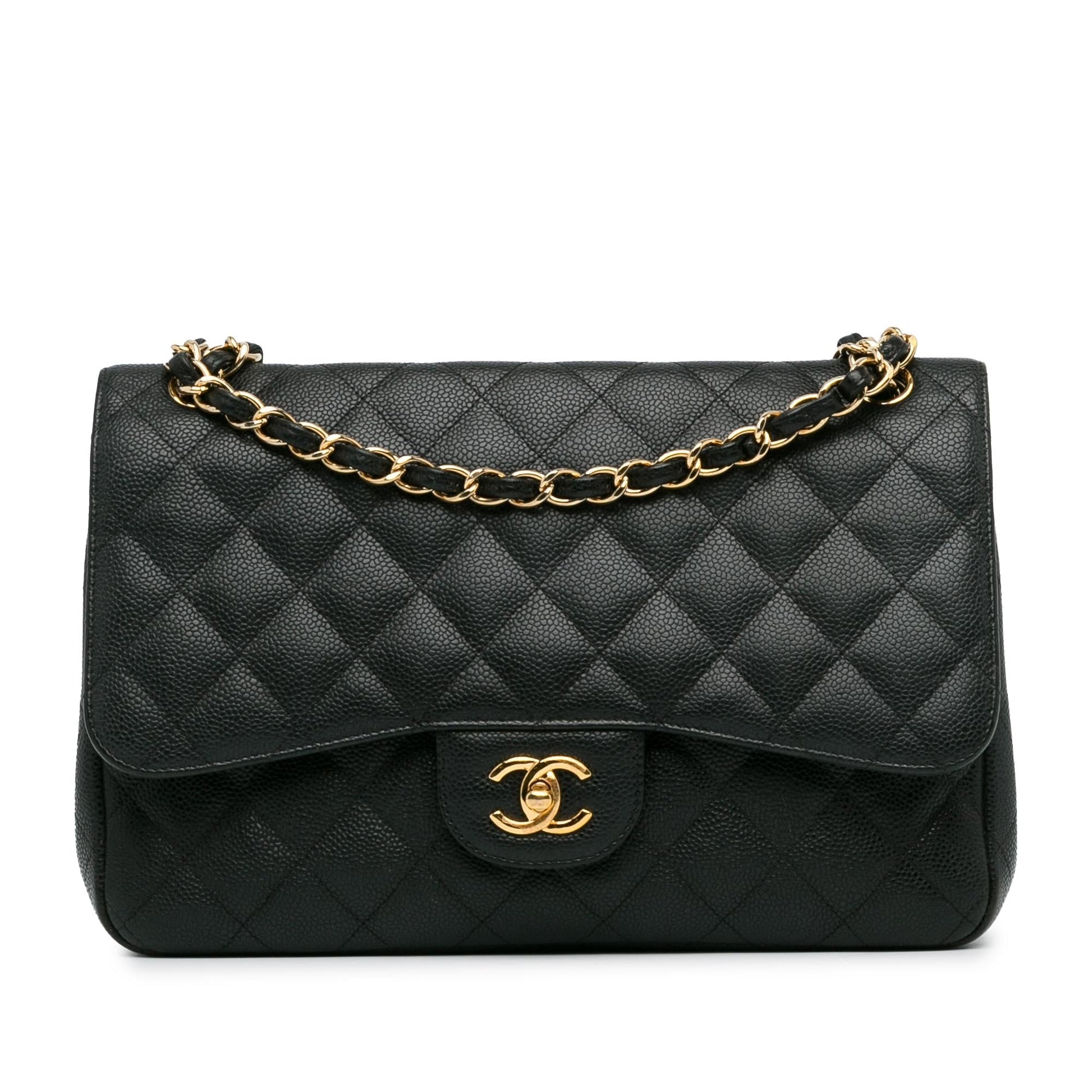 Chanel Jumbo Classic Caviar Double Flap (SHG-sybvnq) Shoulder Bag