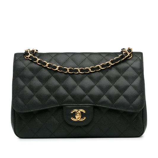 Chanel Jumbo Classic Caviar Double Flap (SHG-sybvnq) Shoulder Bag