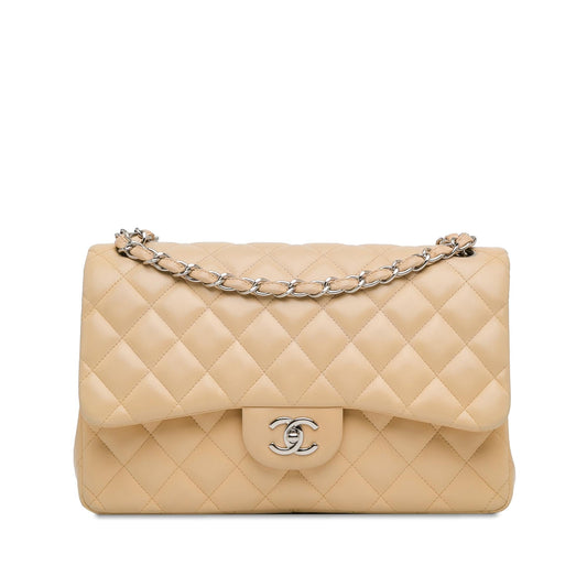 Chanel Jumbo Classic Lambskin Double Flap (SHG-Mqc20h) Shoulder Bag