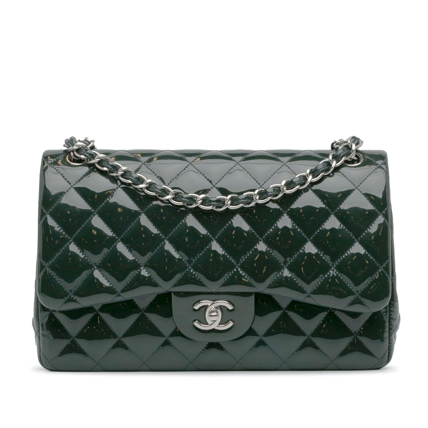 Chanel Jumbo Classic Patent Double Flap (SHG-tIs8iI) Shoulder Bag