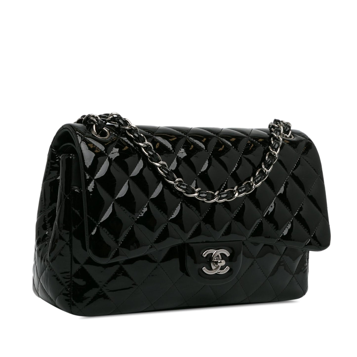 Chanel Jumbo Classic Patent Double Flap (SHG-N1UTHV) Shoulder Bag