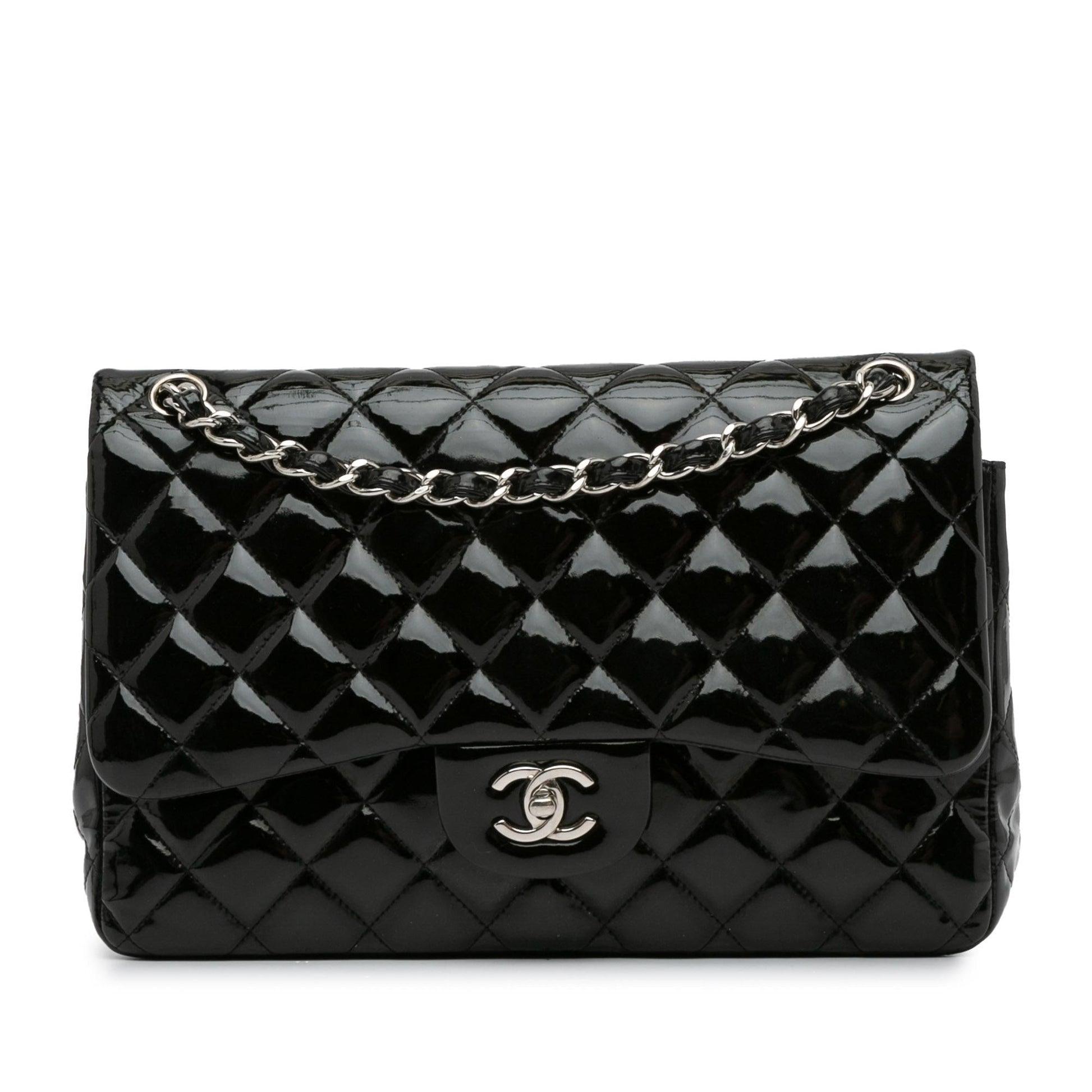 Chanel Jumbo Classic Patent Double Flap (SHG-67ErRs) Shoulder Bag