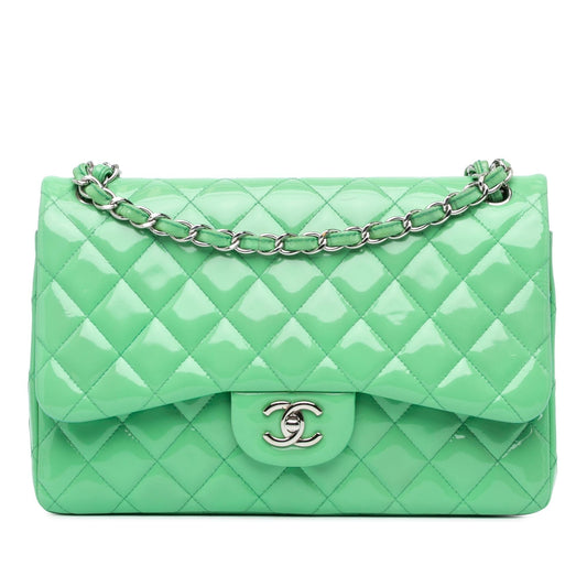 Chanel Jumbo Classic Patent Double Flap (SHG-vCasJx) Shoulder Bag