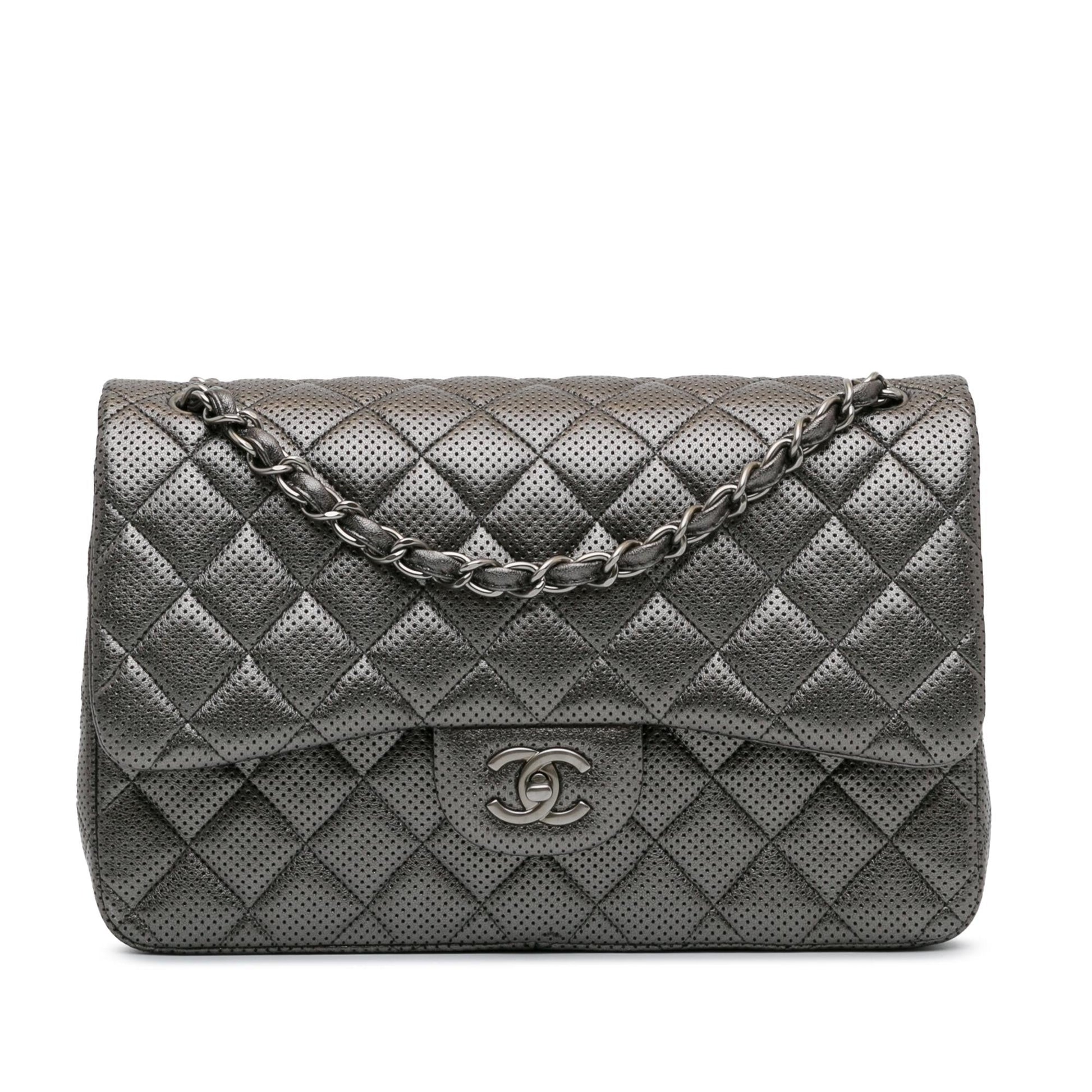 Chanel Jumbo Classic Perforated Lambskin Double Flap (SHG-YJkM4S) Shoulder Bag