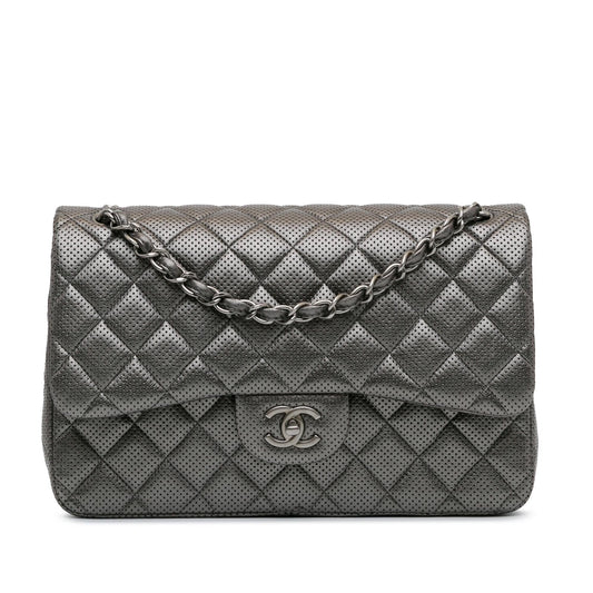 Chanel Jumbo Classic Perforated Lambskin Double Flap (SHG-YJkM4S) Shoulder Bag