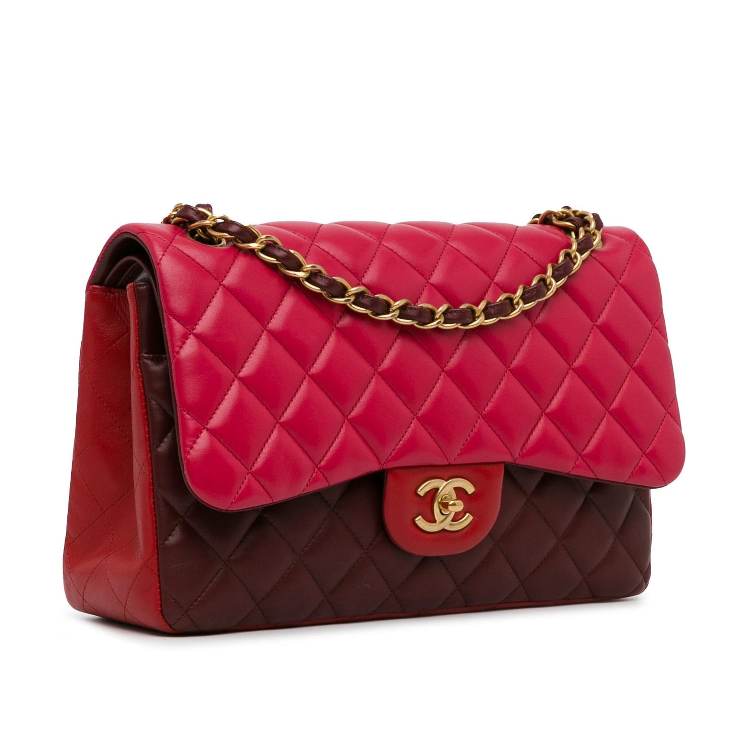 Chanel Jumbo Classic Tricolor Lambskin Double Flap (SHG-2yyCBu) Shoulder Bag