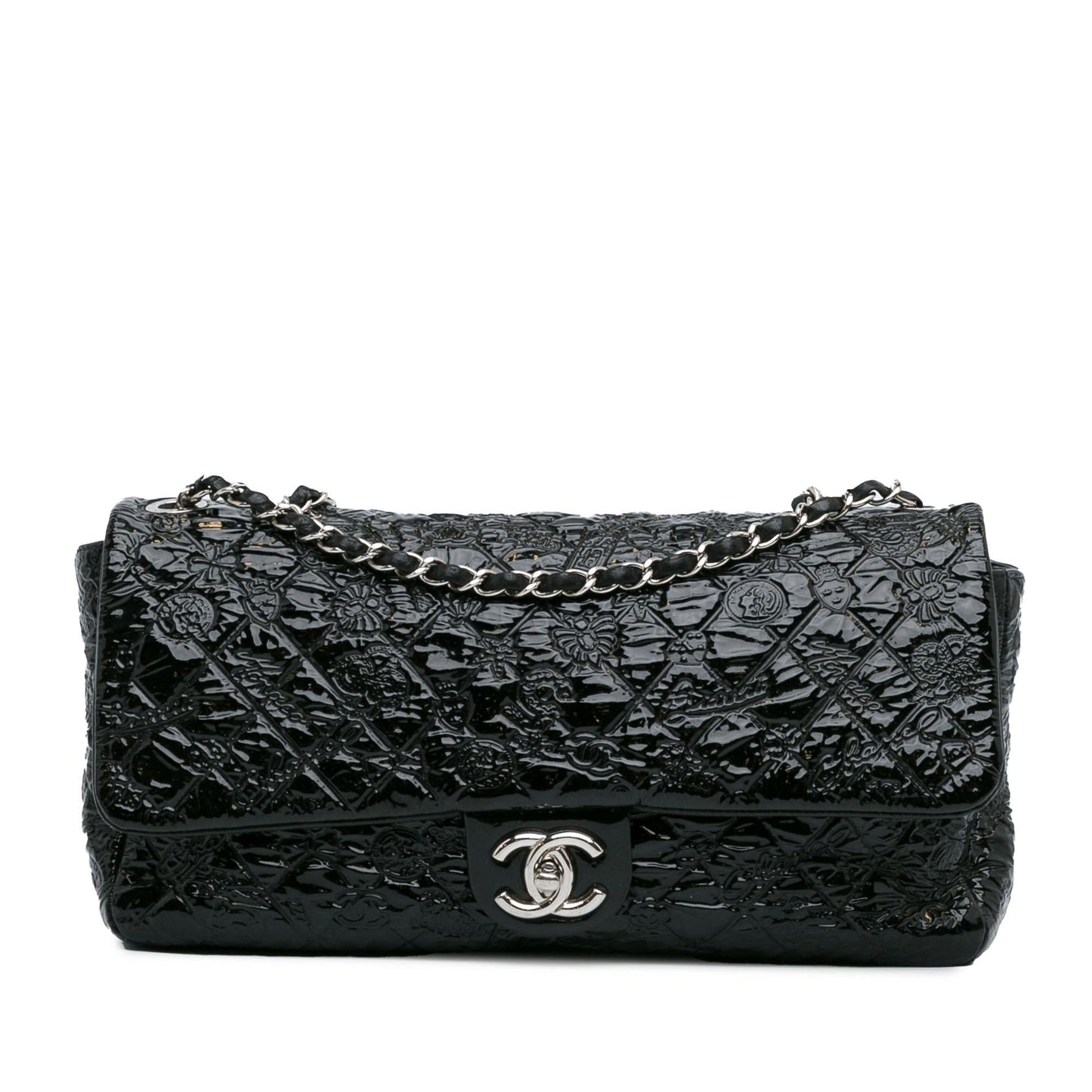 Chanel Jumbo Patent Lucky Symbols Flap (SHG-IatIl6) Shoulder Bag