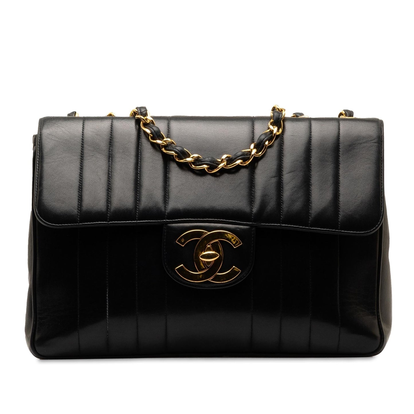 Chanel Jumbo Vertical Quilt Lambskin Single Flap (SHG-NNbZF8) Shoulder Bag