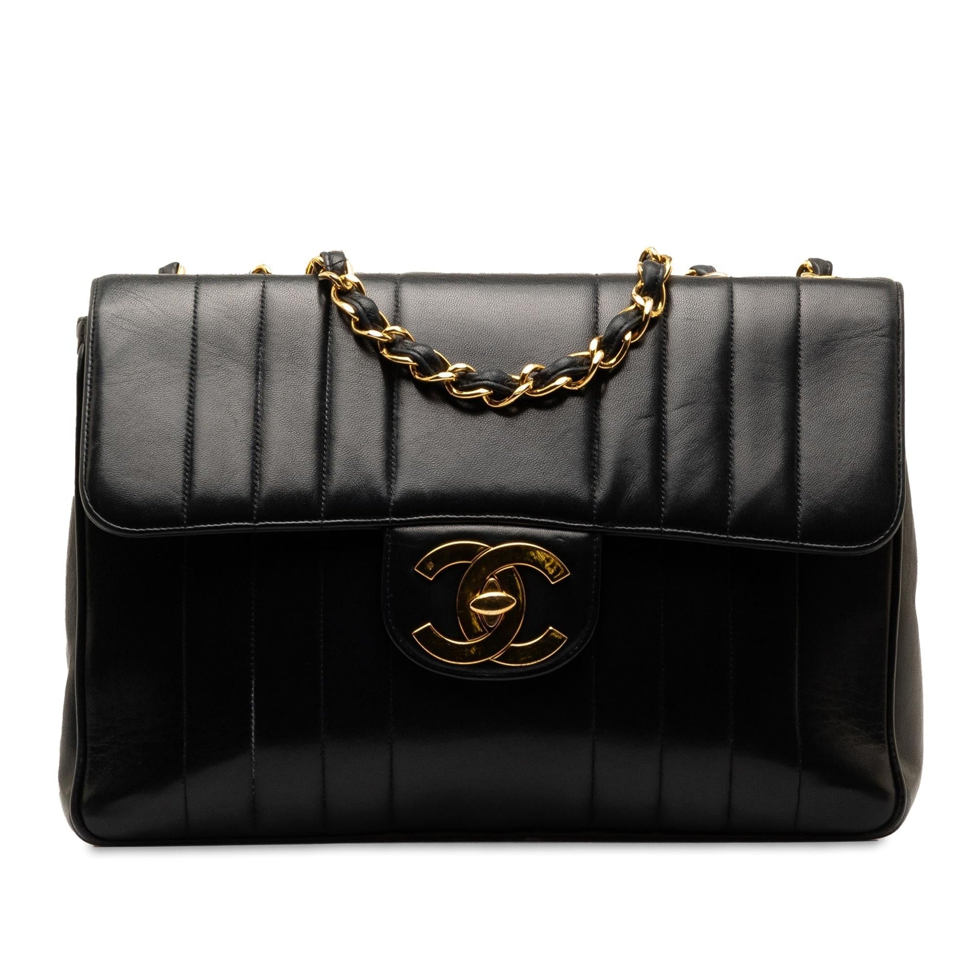 Chanel Jumbo Vertical Quilt Lambskin Single Flap (SHG-NNbZF8) Shoulder Bag