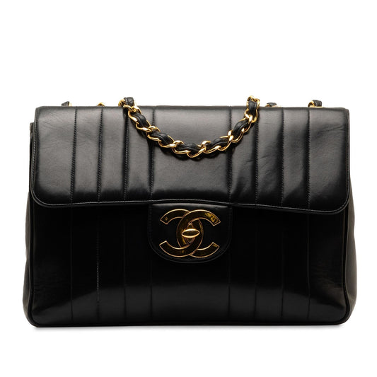 Chanel Jumbo Vertical Quilt Lambskin Single Flap (SHG-NNbZF8) Shoulder Bag