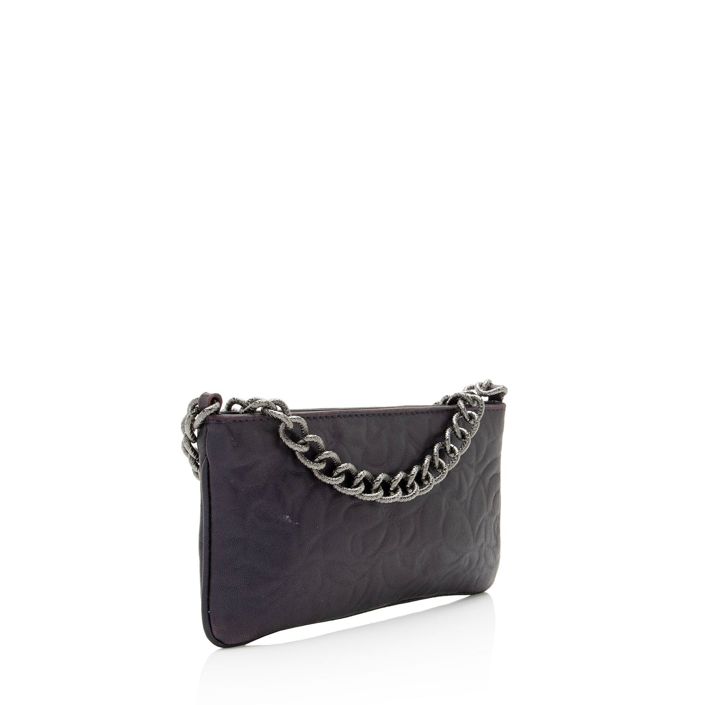 Chanel Lambskin Camellia Chain Pochette (SHF-qFR6yY) Clutch