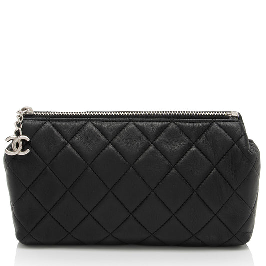 Chanel Lambskin Cosmetic Case (SHF-jmT8wS) Handbag