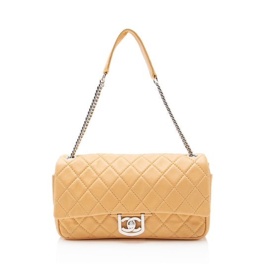 Chanel Lambskin Icons Secret Label Jumbo Flap Bag