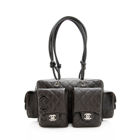 Chanel Lambskin Ligne Cambon Mini Reporter Satchel (SHF-19510)