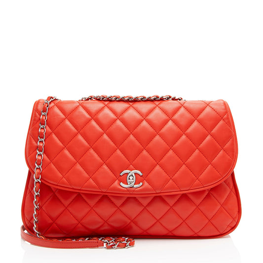 Chanel Lambskin Pagode Piping Flap Bag