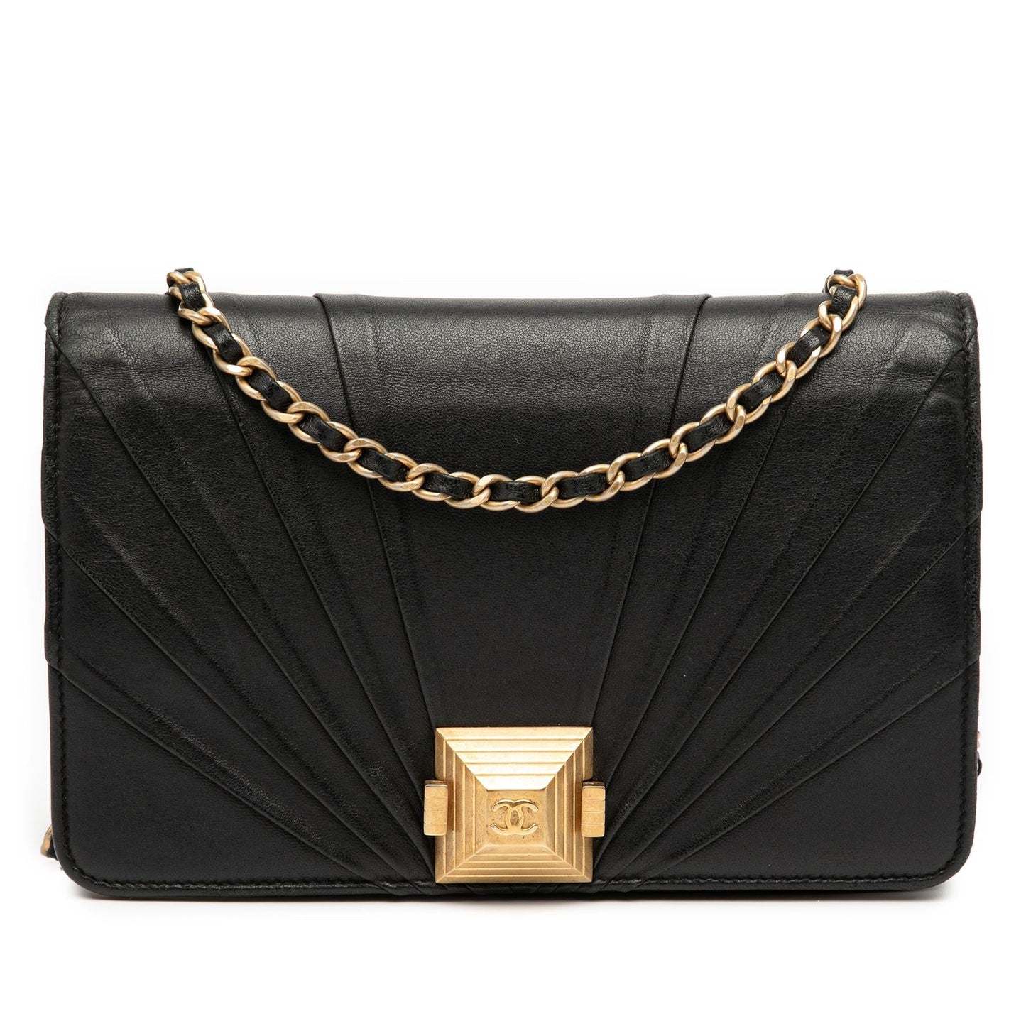 Chanel Lambskin Pyramid Wallet On Chain