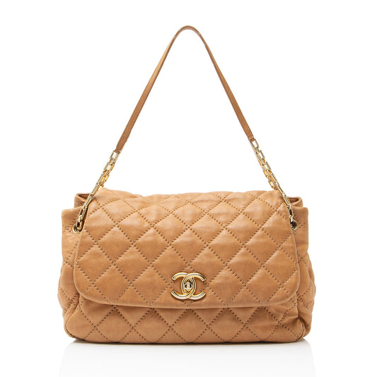 Chanel Lambskin Retro Chain Jumbo Accordion Flap Bag