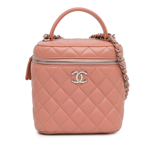 Chanel Lambskin Top Handle Vanity Case with Chain (SHG-BSRNGL) Handbag