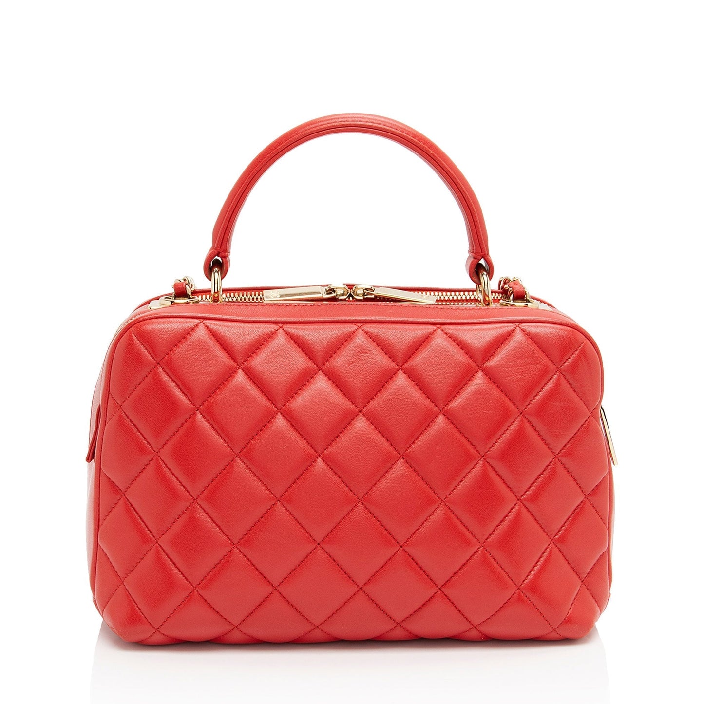 Chanel Lambskin Trendy CC Small Bowling Satchel (SHF-QBNfmU) Handbag