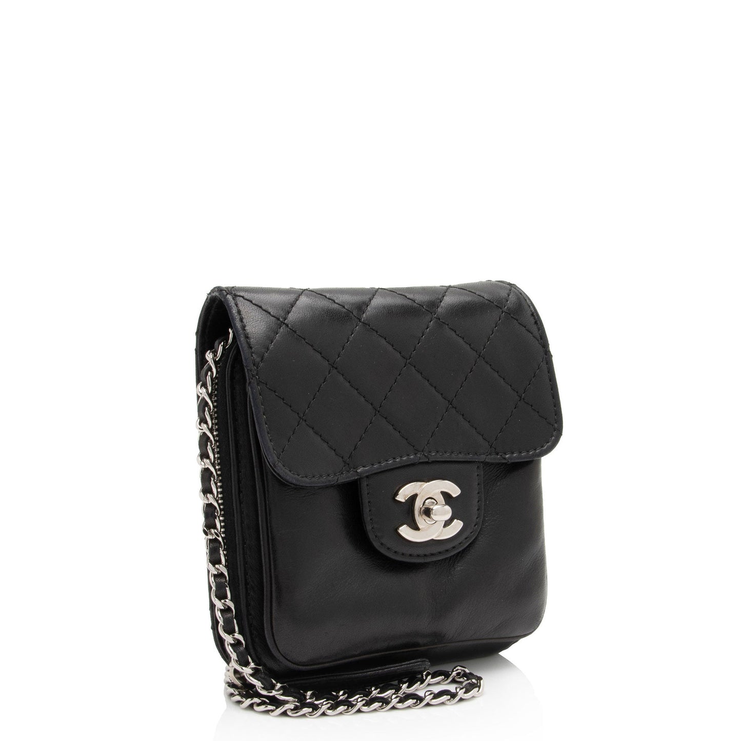 Chanel Lambskin Zip Around Mini Wallet on Chain (SHF-fNb1ru) Crossbody