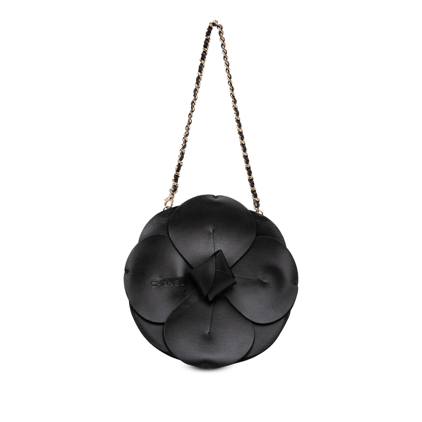 Chanel Lambskin and Satin Camellia Flower Evening Bag