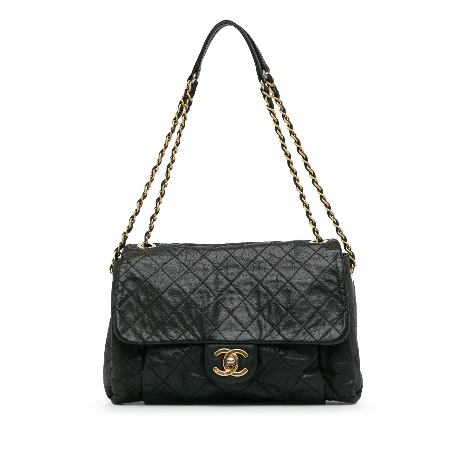 Chanel Large Aged Calfskin Chic Quilt Flap (SHG-qmJwT4) Shoulder Bag