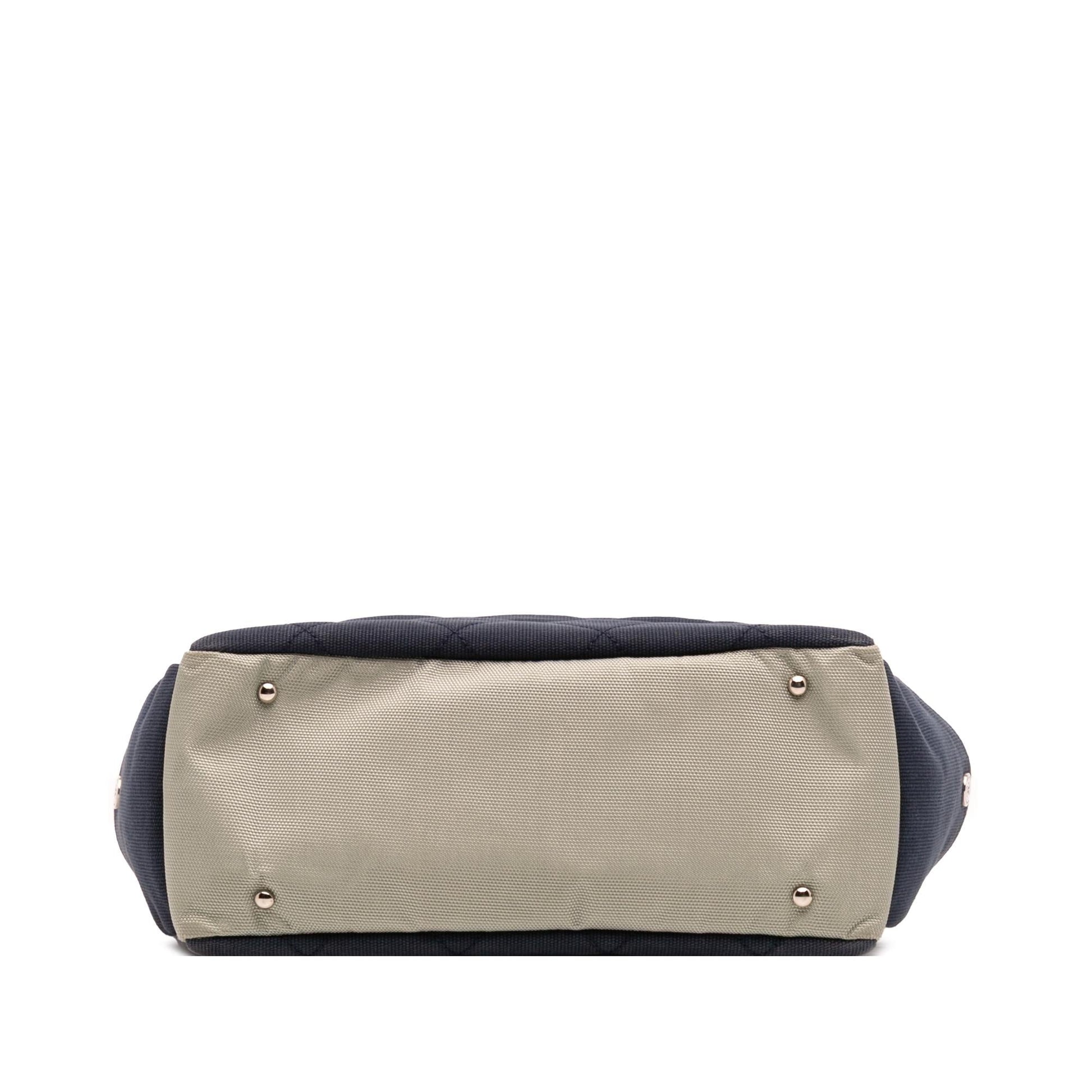 Chanel Large Bicolor Quilted Canvas Paris Biarritz Tote